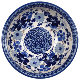 Polish Pottery 6" Bowl (Blue Life) | M089S-EO39 Additional Image at PolishPotteryOutlet.com