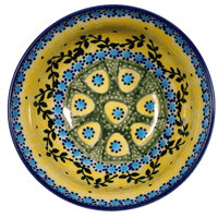 A picture of a Polish Pottery 6" Bowl (Sunnyside Up) | M089S-GAJ as shown at PolishPotteryOutlet.com/products/6-bowls-sunnyside-up