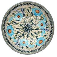 A picture of a Polish Pottery 6" Bowl (Baby Blue Blossoms) | M089S-JS49 as shown at PolishPotteryOutlet.com/products/6-bowl-baby-blue-blossoms-m089s-js49