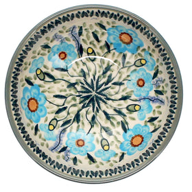 Polish Pottery 6" Bowl (Baby Blue Blossoms) | M089S-JS49 Additional Image at PolishPotteryOutlet.com