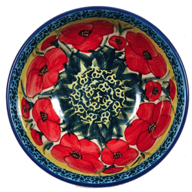 Polish Pottery 6" Bowl (Poppies in Bloom) | M089S-JZ34 Additional Image at PolishPotteryOutlet.com