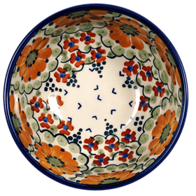 Polish Pottery 6" Bowl (Autumn Harvest) | M089S-LB Additional Image at PolishPotteryOutlet.com