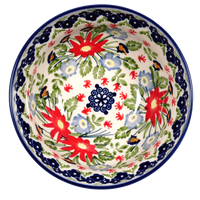 A picture of a Polish Pottery 6" Bowl (Floral Fantasy) | M089S-P260 as shown at PolishPotteryOutlet.com/products/6-bowls-floral-fantasy