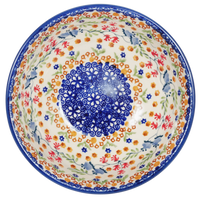 A picture of a Polish Pottery 6" Bowl (Wildflower Delight) | M089S-P273 as shown at PolishPotteryOutlet.com/products/6-bowls-wildflower-delight