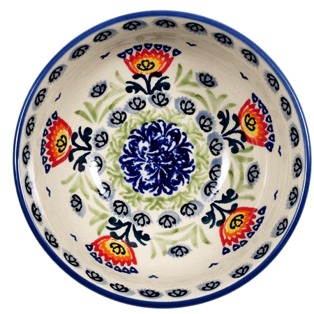 Bowl, Round, 6" in "Floral Fans" by Manufaktura | M089S-P314