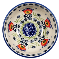 A picture of a Polish Pottery 6" Bowl (Floral Fans) | M089S-P314 as shown at PolishPotteryOutlet.com/products/6-bowls-floral-fans