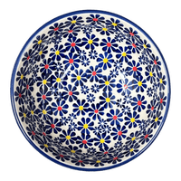 A picture of a Polish Pottery 6" Bowl (Field of Daisies) | M089S-S001 as shown at PolishPotteryOutlet.com/products/6-bowl-s001-m089s-s001