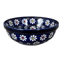A picture of a Polish Pottery 6" Bowl (Midnight Daisies) | M089S-S002 as shown at PolishPotteryOutlet.com/products/6-bowl-midnight-daisies-m089s-s002