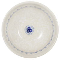 A picture of a Polish Pottery 6" Bowl (Duet in White) | M089S-SB06 as shown at PolishPotteryOutlet.com/products/6-bowls-duet-in-white