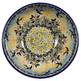 Polish Pottery 6" Bowl (Soaring Swallows) | M089S-WK57 Additional Image at PolishPotteryOutlet.com