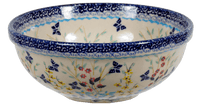 A picture of a Polish Pottery Bowl, Round, 6" in "Butterfly Bounty" by Manufaktura | M089S-WK76 as shown at PolishPotteryOutlet.com/products/6-bowl-butterfly-bounty