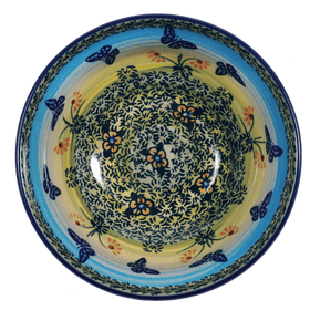 Polish Pottery 6" Bowl (Butterflies in Flight) | M089S-WKM Additional Image at PolishPotteryOutlet.com