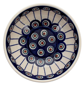 Polish Pottery 6" Bowl (Peacock in Line) | M089T-54A Additional Image at PolishPotteryOutlet.com