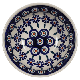 Polish Pottery 6" Bowl (Floral Peacock) | M089T-54KK Additional Image at PolishPotteryOutlet.com