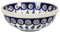 A picture of a Polish Pottery 6" Bowl (Peacock) | M089T-54 as shown at PolishPotteryOutlet.com/products/6-bowls-peacock
