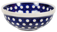 A picture of a Polish Pottery 6" Bowl (Hello Dotty) | M089T-9 as shown at PolishPotteryOutlet.com/products/6-bowl-hello-dotty