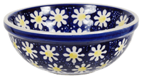 A picture of a Polish Pottery Bowl, Round, 6" in "Mornin' Daisy" by Manufaktura | M089T-AM as shown at PolishPotteryOutlet.com/products/6-bowls-mornin-daisy