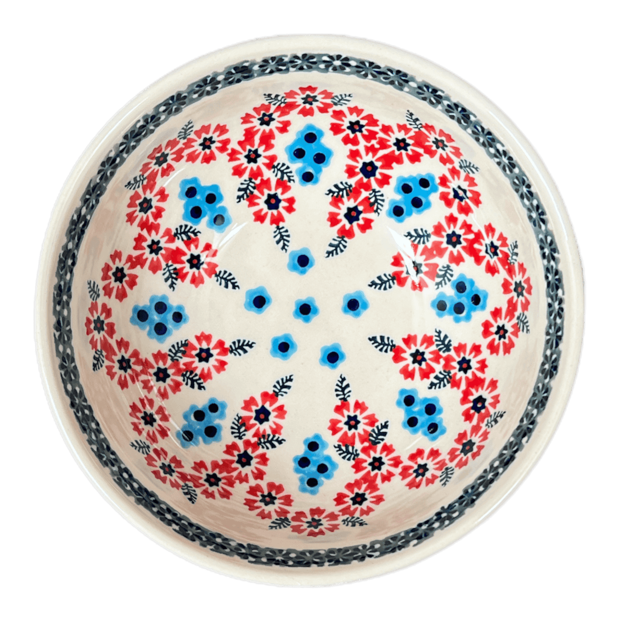 Bowl, Round, 6" in "Floral Symmetry" by Manufaktura | M089T-DH18