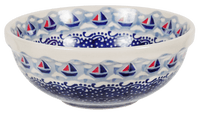 A picture of a Polish Pottery 6" Bowl (Smooth Sailing) | M089T-DPMA as shown at PolishPotteryOutlet.com/products/6-bowl-smooth-sailing