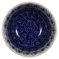 A picture of a Polish Pottery 6" Bowl (Smooth Sailing) | M089T-DPMA as shown at PolishPotteryOutlet.com/products/6-bowl-smooth-sailing