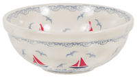 A picture of a Polish Pottery 6" Bowl (Smooth Seas) | M089T-DPML as shown at PolishPotteryOutlet.com/products/6-bowl-smooth-seas