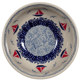 Polish Pottery 6" Bowl (Smooth Seas) | M089T-DPML Additional Image at PolishPotteryOutlet.com