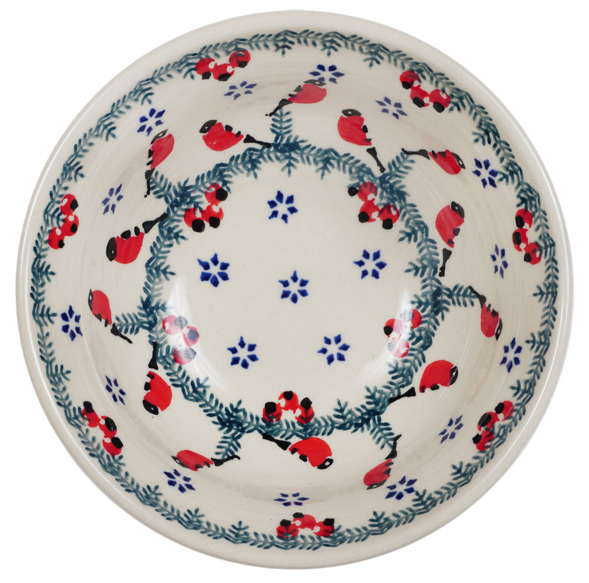 Bowl, Round, 6" in "Red Bird" by Manufaktura | M089T-GILE