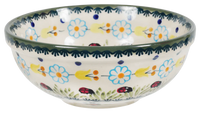 A picture of a Polish Pottery 6" Bowl (Lady Bugs) | M089T-IF45 as shown at PolishPotteryOutlet.com/products/6-bowls-lady-bugs
