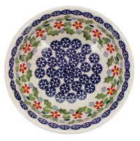 A picture of a Polish Pottery 6" Bowl (Holly in Bloom) | M089T-IN13 as shown at PolishPotteryOutlet.com/products/6-bowl-m089t-in13