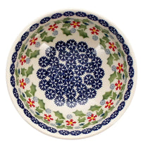 A picture of a Polish Pottery 6" Bowl (Holly in Bloom) | M089T-IN13 as shown at PolishPotteryOutlet.com/products/6-bowl-m089t-in13