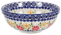 A picture of a Polish Pottery 6" Bowl (Flower Power) | M089T-JS14 as shown at PolishPotteryOutlet.com/products/6-bowls-flower-power