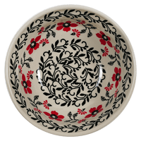 A picture of a Polish Pottery 6" Bowl (Scarlet Garden) | M089T-KK01 as shown at PolishPotteryOutlet.com/products/6-bowl-scarlet-garden