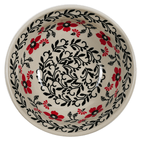 Polish Pottery 6" Bowl (Scarlet Garden) | M089T-KK01 Additional Image at PolishPotteryOutlet.com