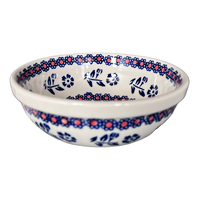 A picture of a Polish Pottery 6" Bowl (Swedish Flower) | M089T-KLK as shown at PolishPotteryOutlet.com/products/6-bowl-klk-m089t-klk