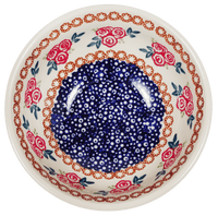 A picture of a Polish Pottery 6" Bowl (Parade of Roses) | M089T-MCR1 as shown at PolishPotteryOutlet.com/products/6-bowls-parade-of-roses