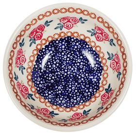 Polish Pottery 6" Bowl (Parade of Roses) | M089T-MCR1 Additional Image at PolishPotteryOutlet.com