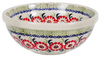 Polish Pottery 6" Bowl (Woven Reds) | M089T-P181 at PolishPotteryOutlet.com