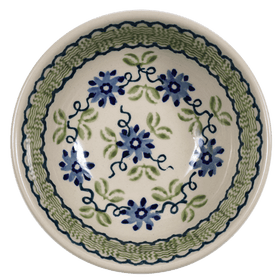 Polish Pottery 6" Bowl (Woven Blues) | M089T-P182 Additional Image at PolishPotteryOutlet.com