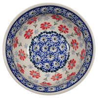 A picture of a Polish Pottery 6" Bowl (Summer Blossoms) | M089T-P232 as shown at PolishPotteryOutlet.com/products/6-bowls-summer-blossoms