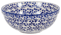 A picture of a Polish Pottery 6" Bowl (Blue Thicket) | M089T-P364 as shown at PolishPotteryOutlet.com/products/6-bowls-blue-thicket