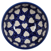 A picture of a Polish Pottery 6" Bowl (Sea of Hearts) | M089T-SEA as shown at PolishPotteryOutlet.com/products/6-bowls-sea-of-hearts