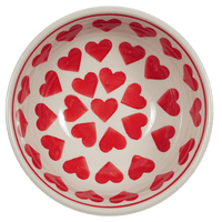 A picture of a Polish Pottery Bowl, Round, 6" in "Whole Hearted Red" by Manufaktura | M089T-SEDC as shown at PolishPotteryOutlet.com/products/6-bowls-whole-hearted-red