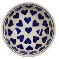 A picture of a Polish Pottery 6" Bowl (Whole Hearted) | M089T-SEDU as shown at PolishPotteryOutlet.com/products/6-bowls-whole-hearted