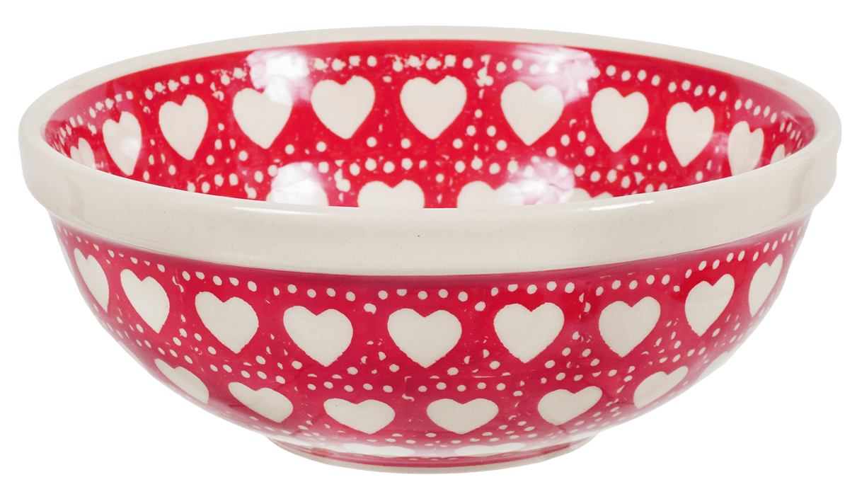 Bowl, Round, 6" in "Torrent of Hearts Red" by Manufaktura | M089T-SEMC