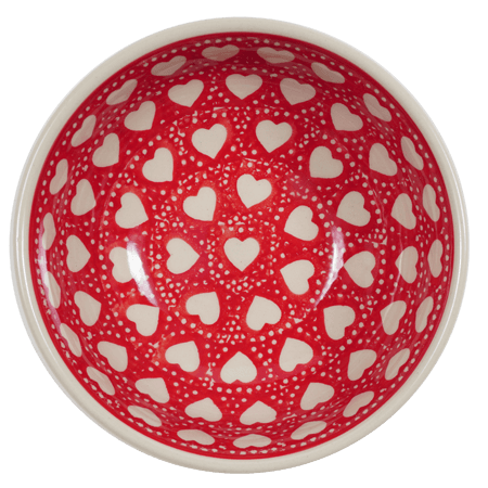 Bowl, Round, 6" in "Torrent of Hearts Red" by Manufaktura | M089T-SEMC