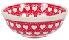 Polish Pottery 6" Bowl (Torrent of Hearts Red) | M089T-SEMC at PolishPotteryOutlet.com