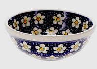 A picture of a Polish Pottery Bowl, Round, 6" in "Paperwhites" by Manufaktura | M089T-TJP as shown at PolishPotteryOutlet.com/products/6-bowl-paperwhites