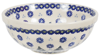 A picture of a Polish Pottery 6" Bowl (Snowy Pines) | M089T-U22 as shown at PolishPotteryOutlet.com/products/6-bowls-snowy-pines