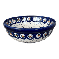 A picture of a Polish Pottery 6" Bowl (Peacock Dot) | M089U-54K as shown at PolishPotteryOutlet.com/products/6-bowl-peacock-dot-m089u-54k