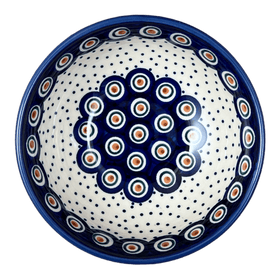 Polish Pottery 6" Bowl (Peacock Dot) | M089U-54K Additional Image at PolishPotteryOutlet.com